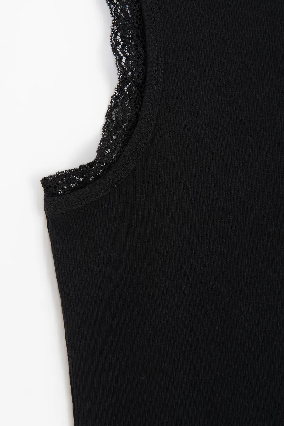 Bayan Siyah Dantel Detaylı Halter Yakalı Top