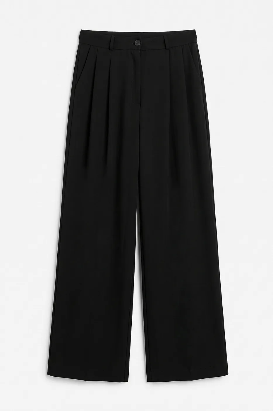 Bayan Siyah Tencel  Palazzo Dökümlü Pantolon