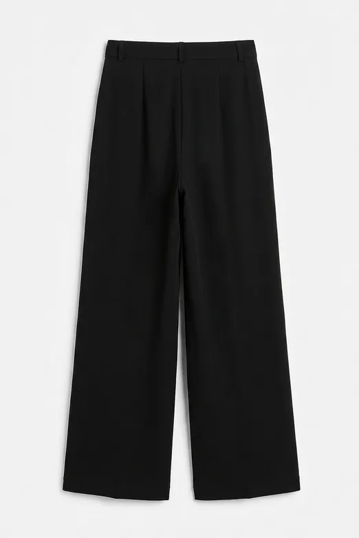 Bayan Siyah Tencel Palazzo Dökümlü Pantolon - BSL