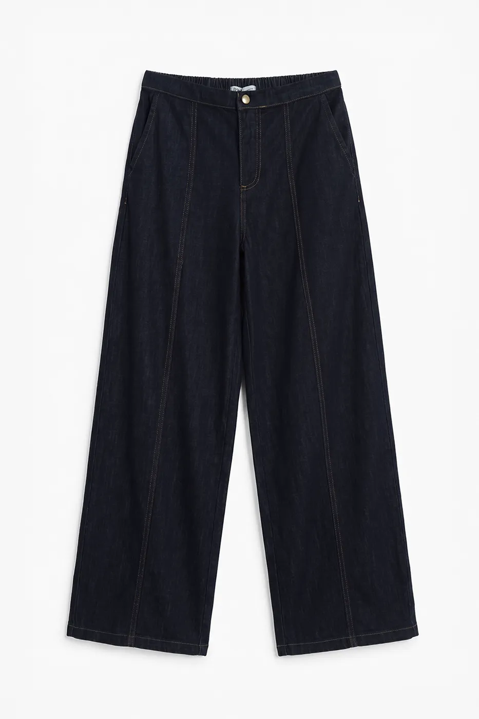 Bayan Lacivert Geniş Paça Denim Pantolon