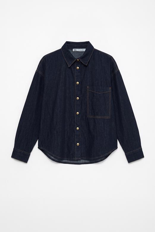 Bayan  Oversıze Denim Gömlek