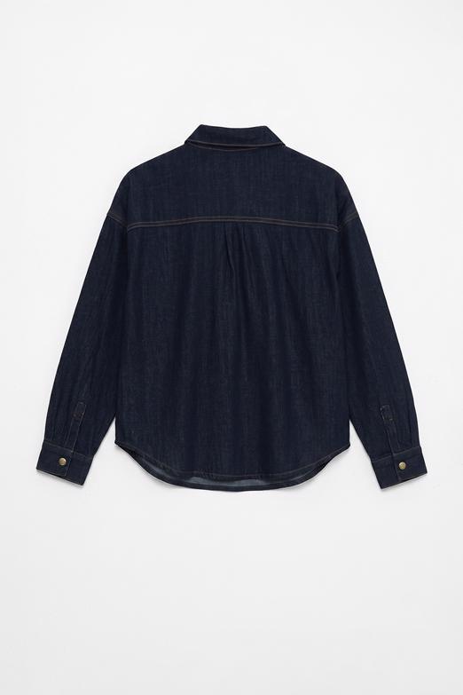 Oversıze Denim Gömlek
