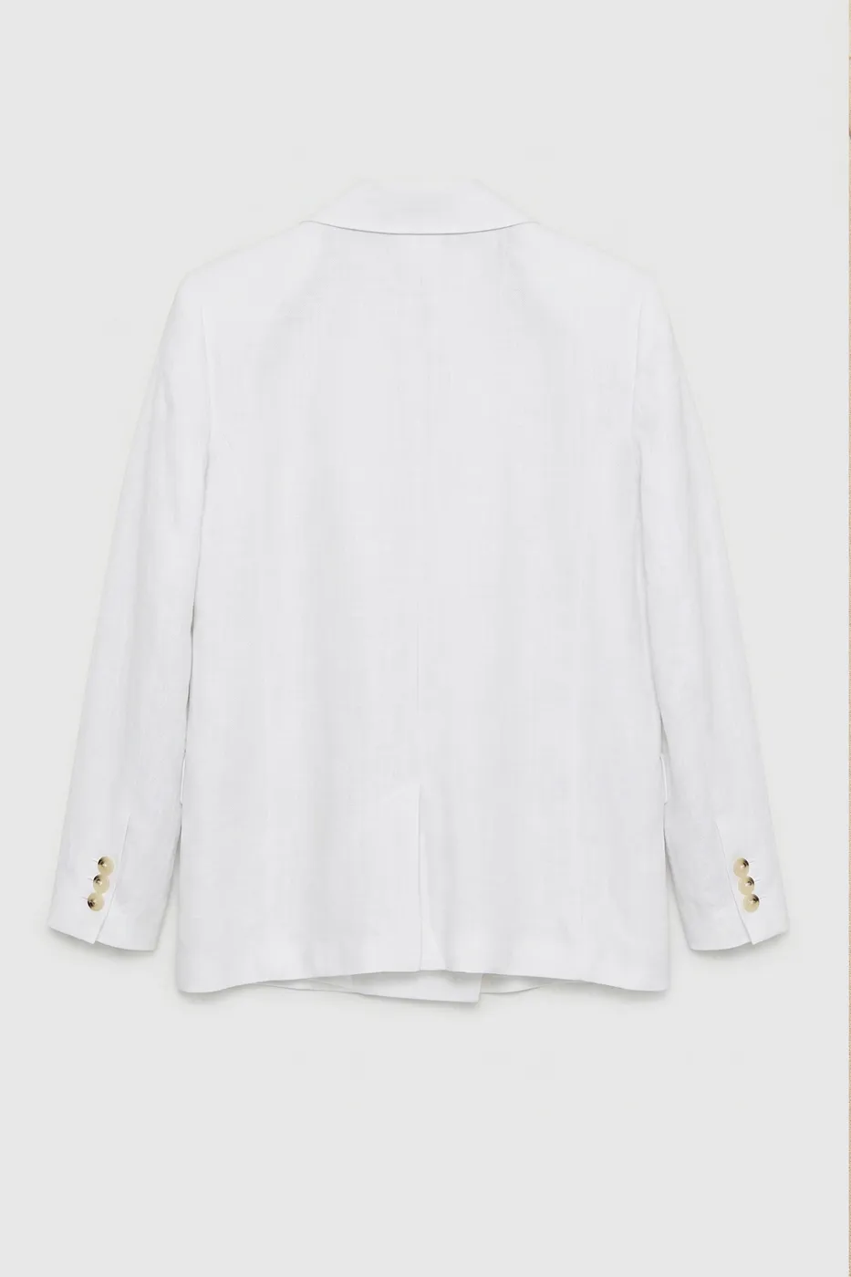 Bayan Beyaz %100 Keten Kruvaze Blazer Ceket