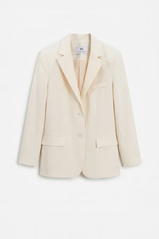 Bayan Krem Blazer Ceket - BSL