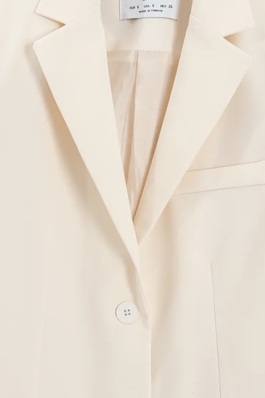 Bayan Krem Blazer Ceket - BSL