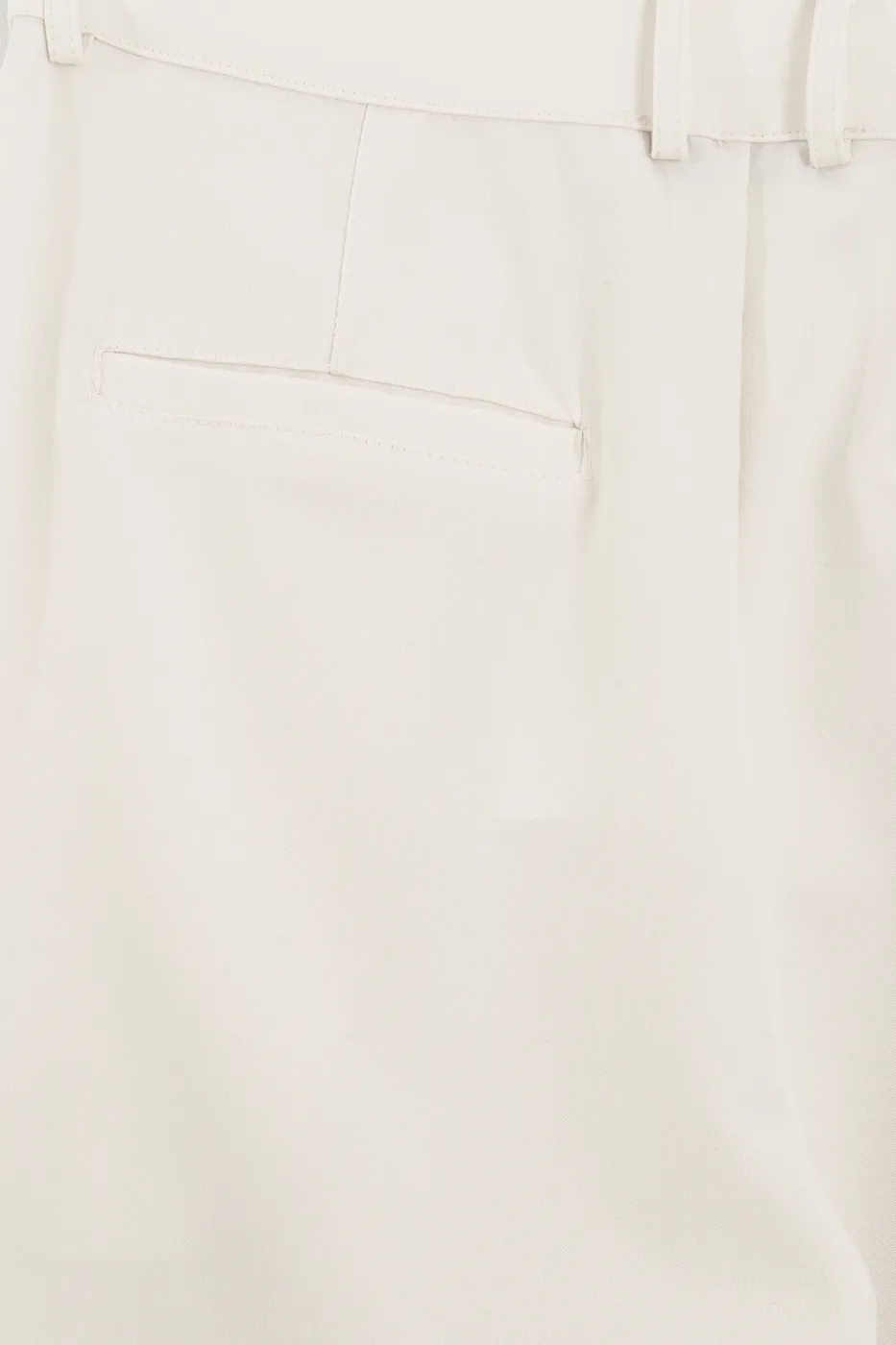 Bayan Krem Çift Pileli Bol Pantolon