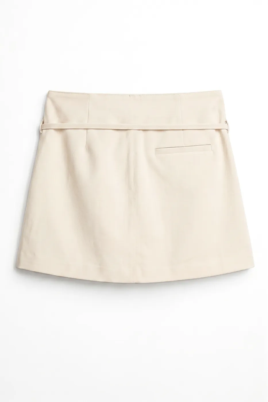 Bayan Krem Kemerli Şort Etek