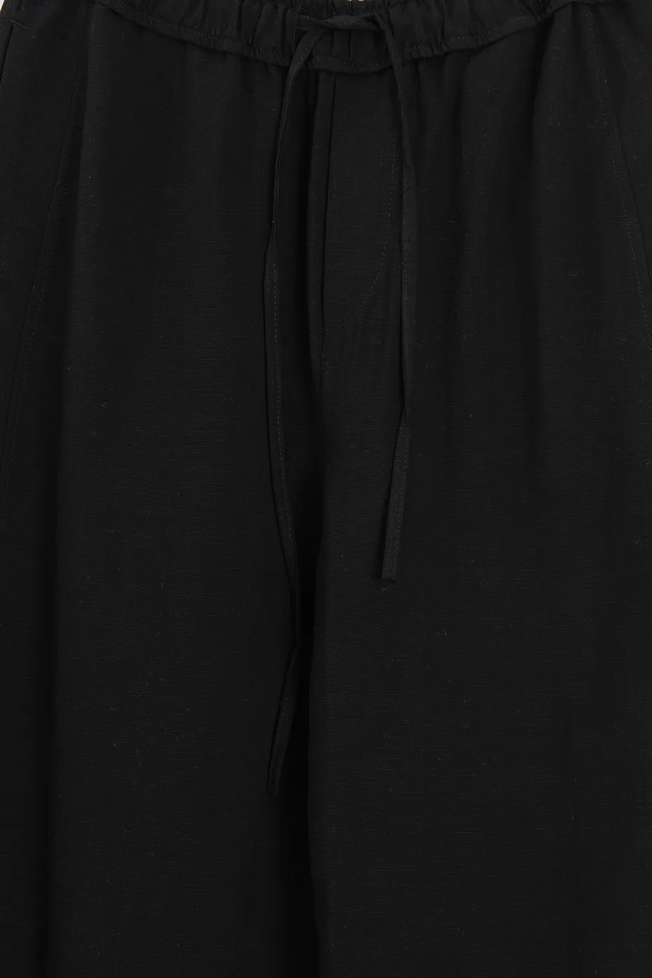 Bayan Siyah Keten Şalvar Pantolon