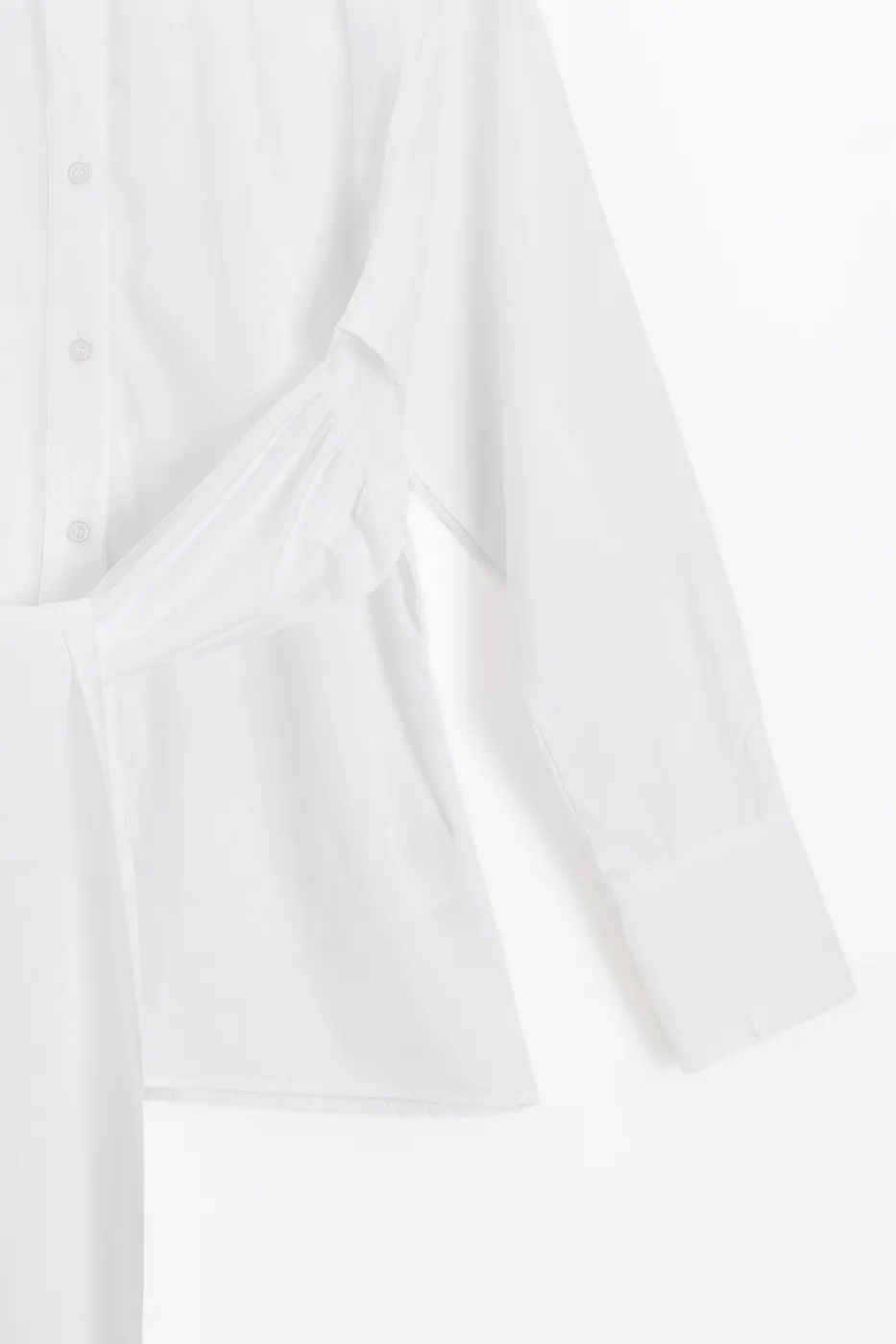 Bayan Beyaz Beli Bağlamalı Gömlek