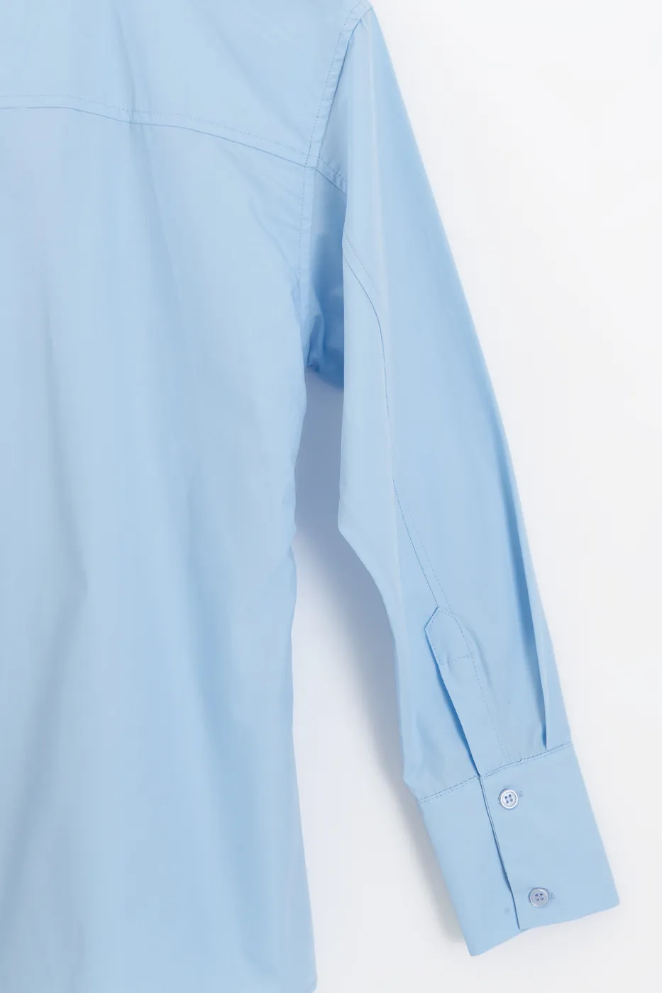 Bayan Mavi Beli Bağlamalı Gömlek