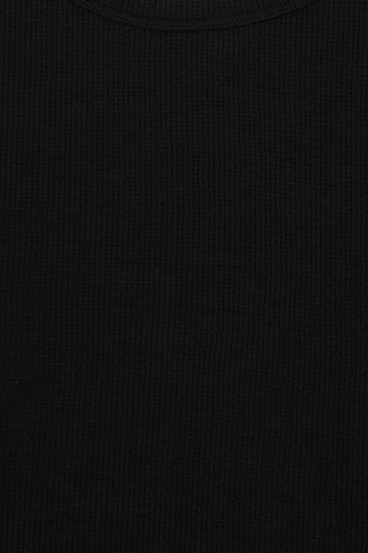 Bayan Siyah Kolsuz Petekli Bluz - BSL