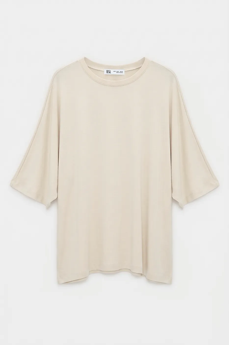 Bayan Bej Oversize Basic Tshirt