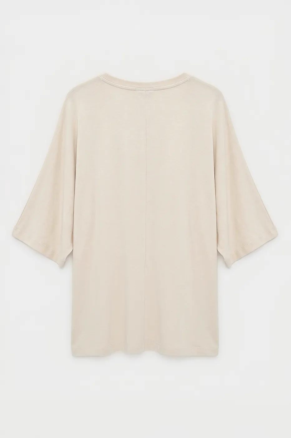 Bayan Bej Oversize Basic Tshirt