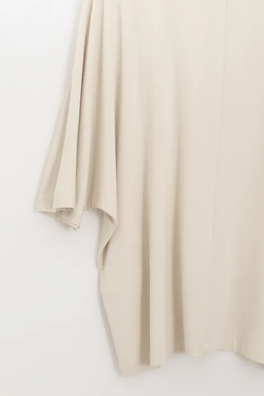 Bayan Bej Oversize Basic Tshirt - BSL