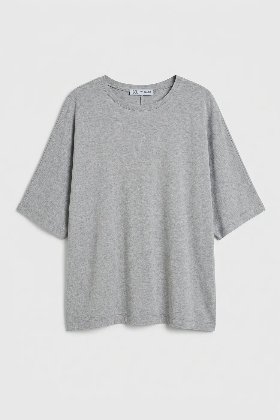 Bayan Gri Oversize Basic Tshirt