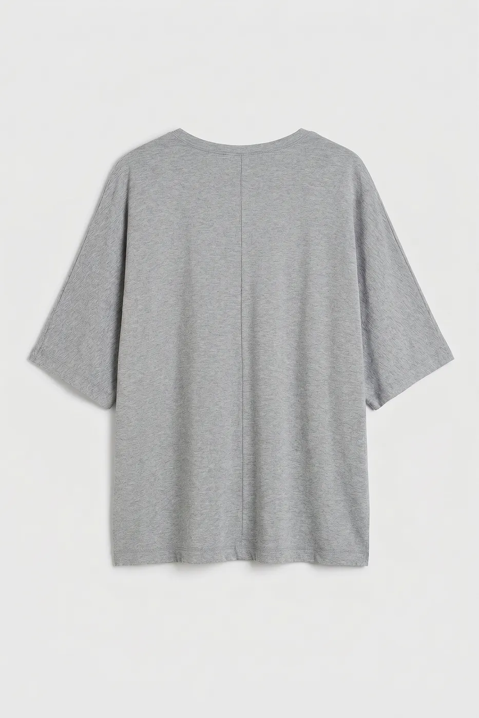 Bayan Gri Oversize Basic Tshirt