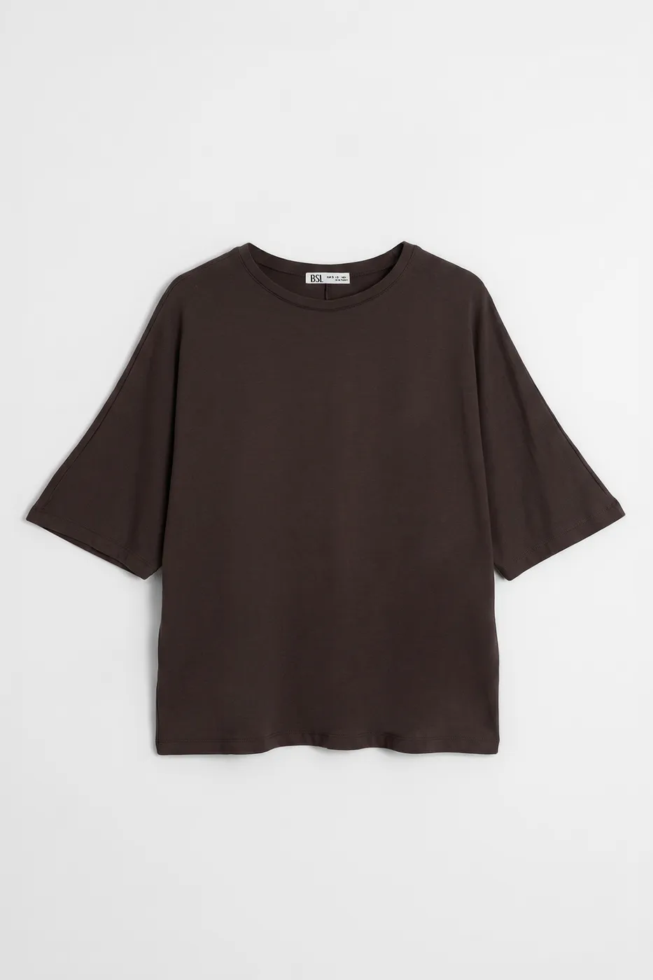 Bayan Kahverengi Oversize Basic Tshirt