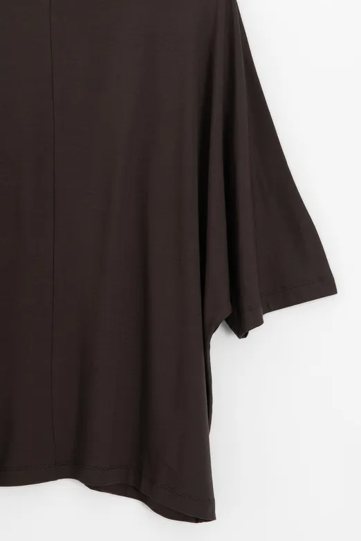 Bayan Kahverengi Oversize Basic Tshirt - BSL