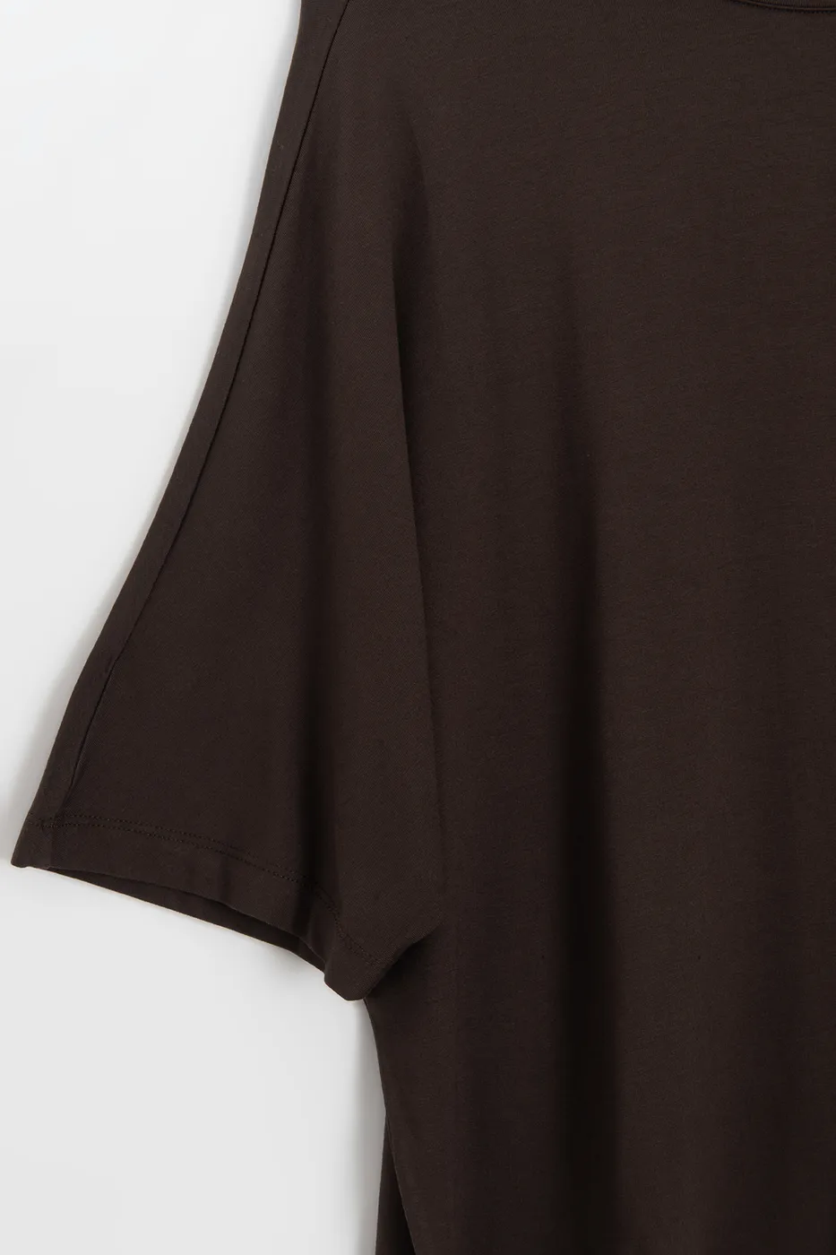 Bayan Kahverengi Oversize Basic Tshirt