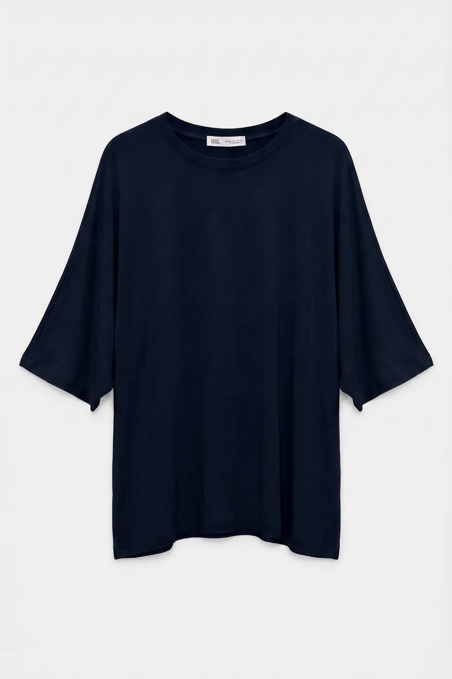 Bayan Lacivert Oversize Basic Tshirt