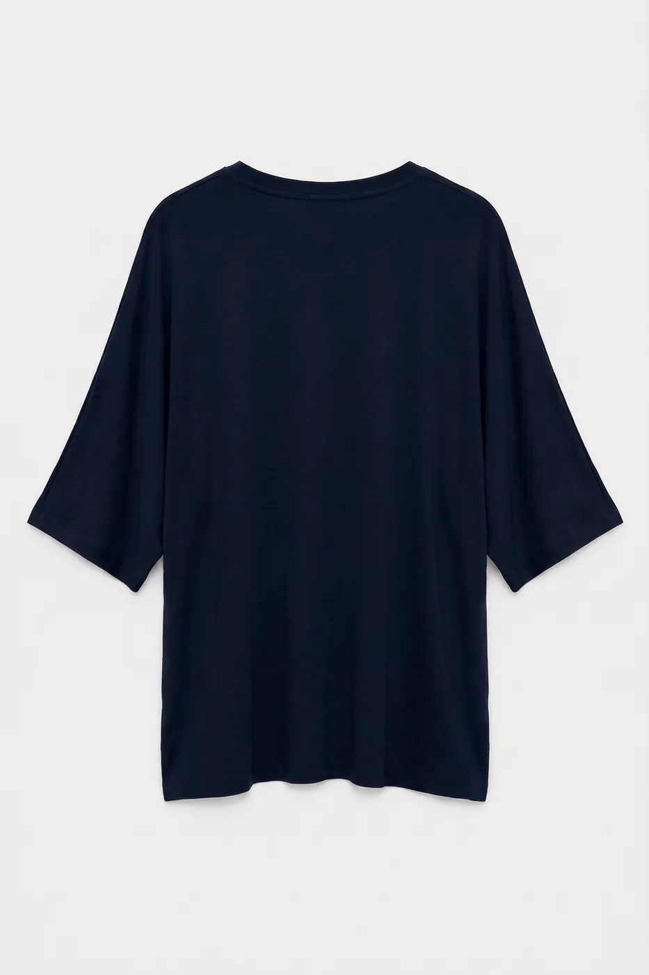 Bayan Lacivert Oversize Basic Tshirt