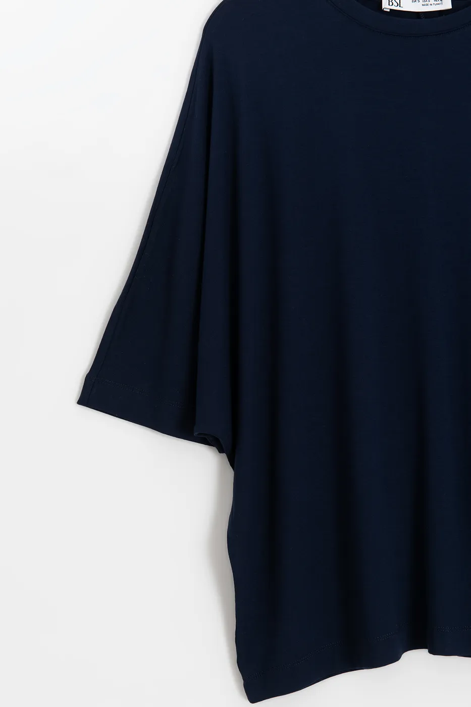 Bayan Lacivert Oversize Basic Tshirt