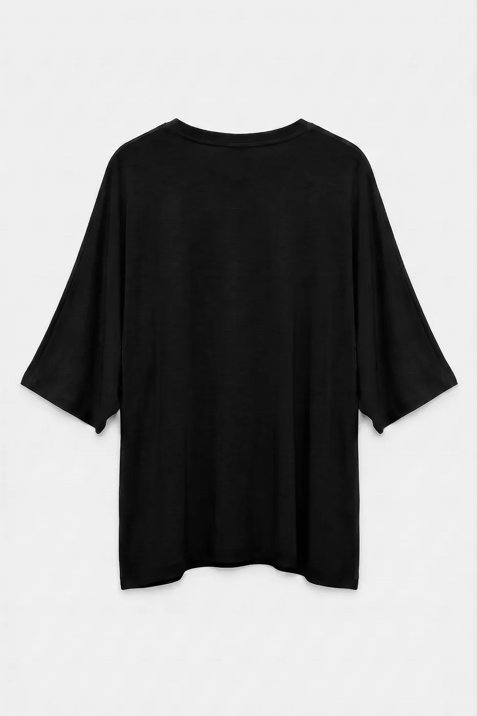 Bayan Siyah Oversize Basic Tshirt