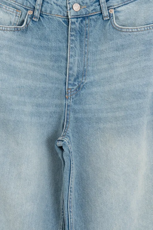 Bayan Mavi Düz Kesim Denim Pantolon - BSL