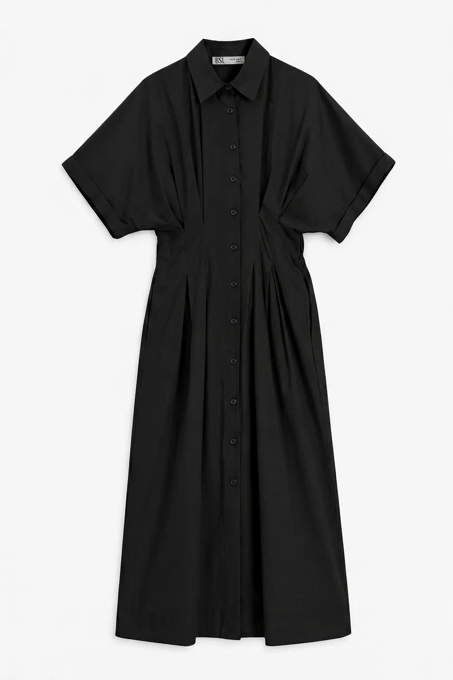 Bayan Siyah %100 Cotton Gömlek Elbise