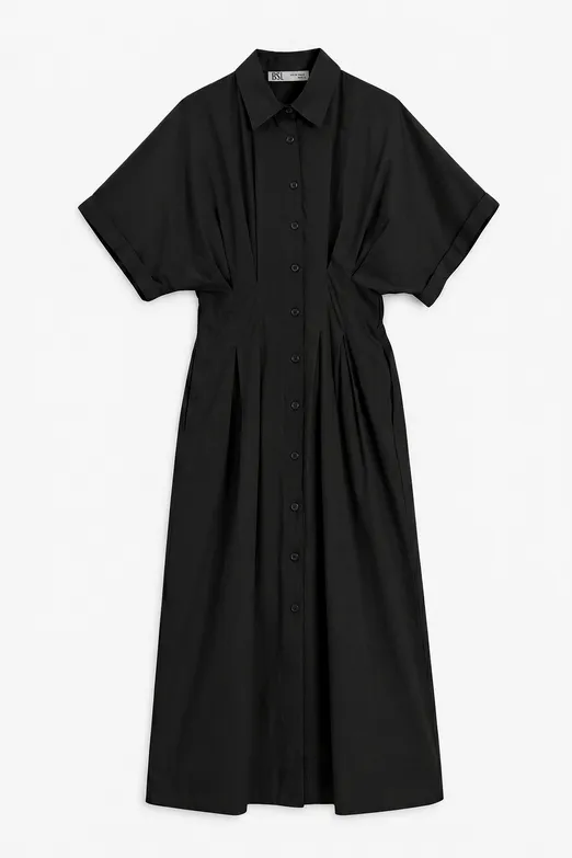 Bayan Siyah %100 Cotton Gömlek Elbise - BSL