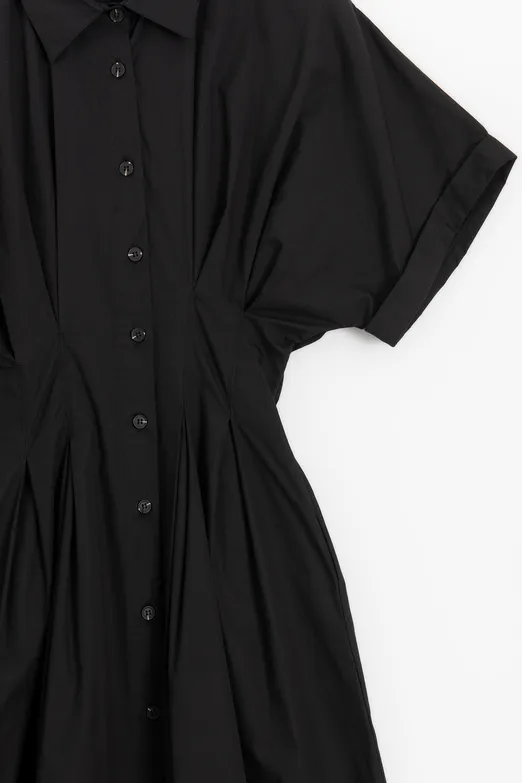 Bayan Siyah %100 Cotton Gömlek Elbise - BSL