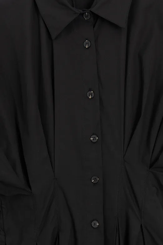 Bayan Siyah %100 Cotton Gömlek Elbise - BSL