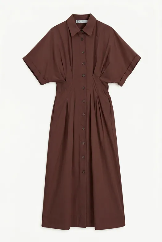 Bayan Tarçın %100 Cotton Gömlek Elbise - BSL