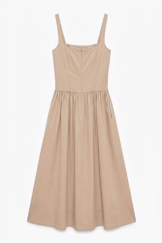 Askılı Cotton Midi Elbise