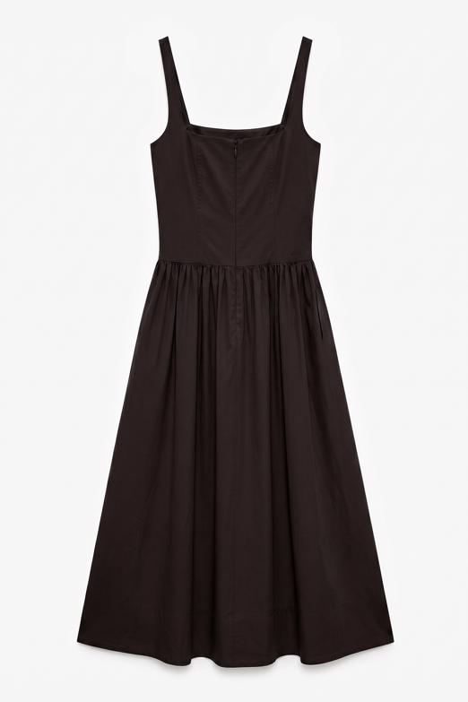 Askılı Cotton Midi Elbise