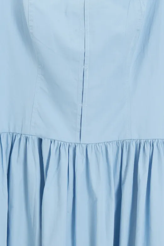 Bayan Mavi Askılı Cotton Midi Elbise - BSL