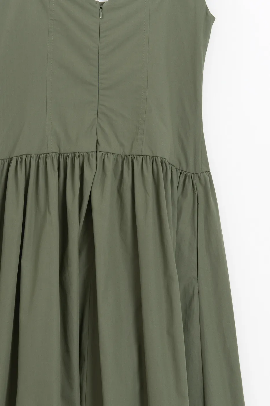 Bayan Yeşil Askılı Cotton Midi Elbise