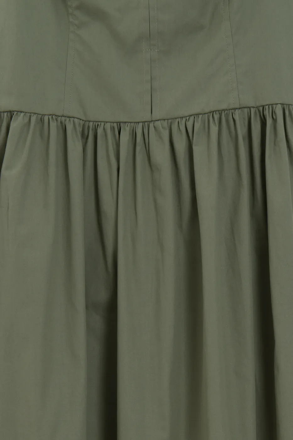 Bayan Yeşil Askılı Cotton Midi Elbise