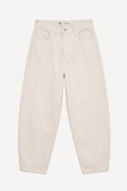 Bayan Ekru Baggy Balon Pantolon - BSL