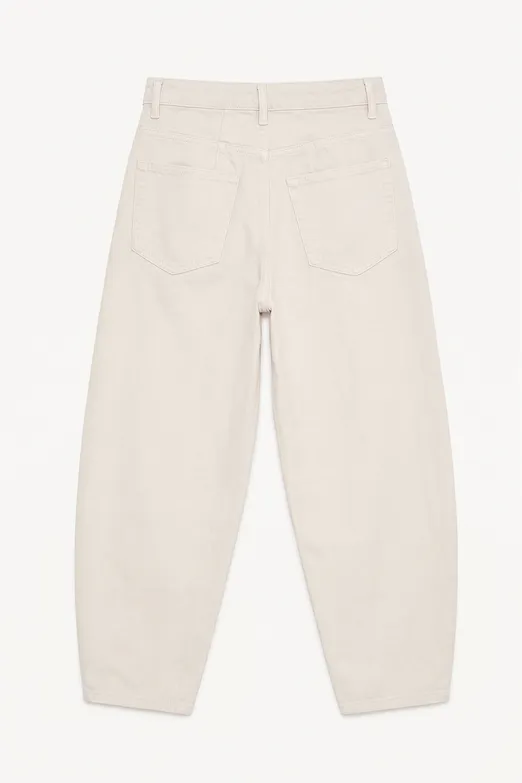 Bayan Ekru Baggy Balon Pantolon - BSL