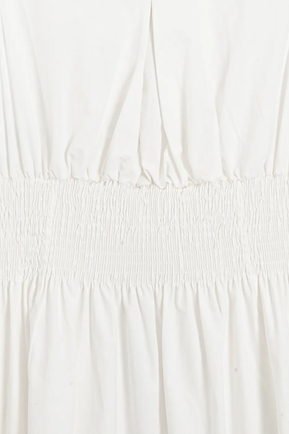 Bayan Beyaz Piliseli Cotton Midi Elbise