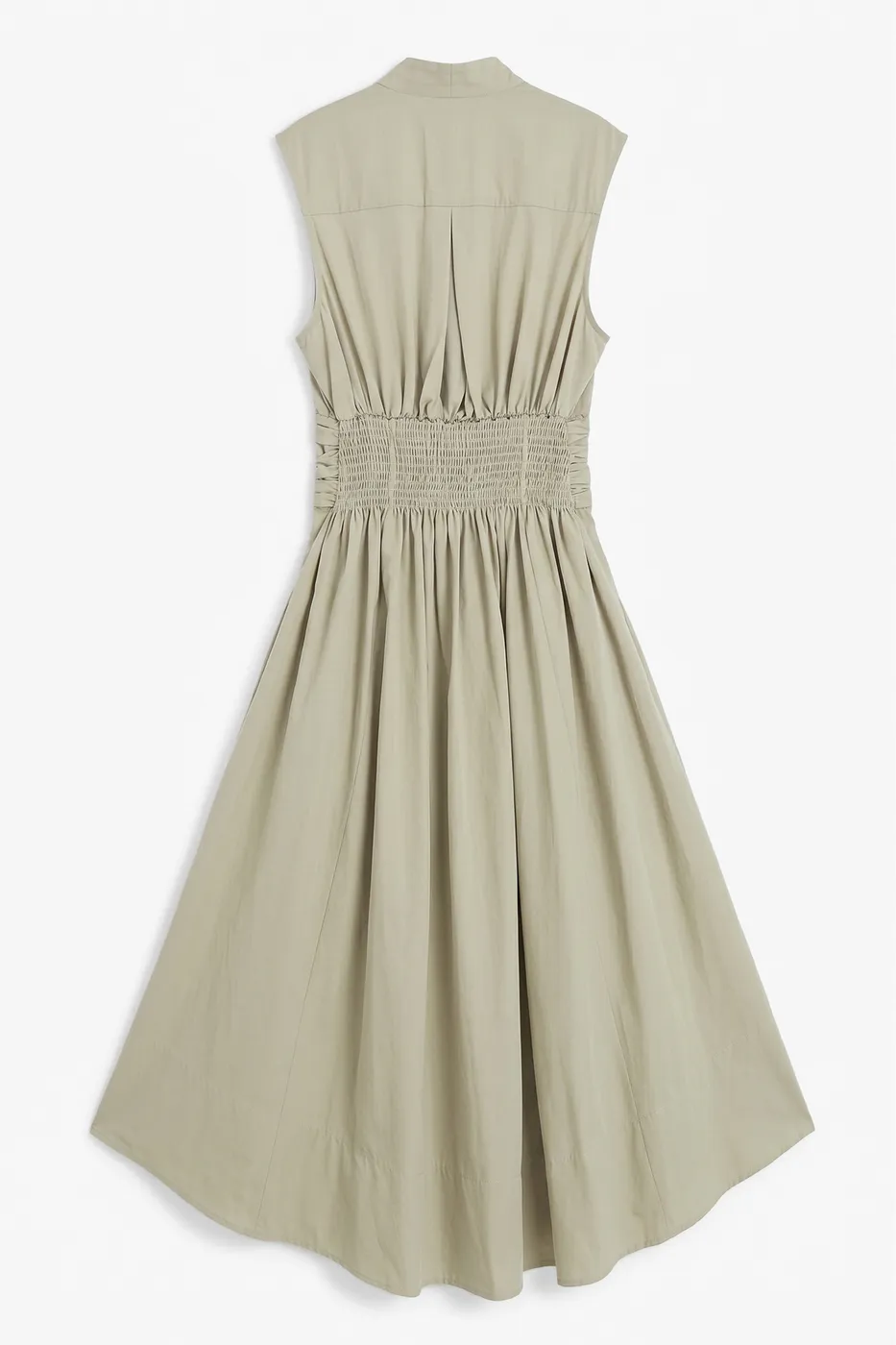 Bayan Yeşil Piliseli Cotton Midi Elbise