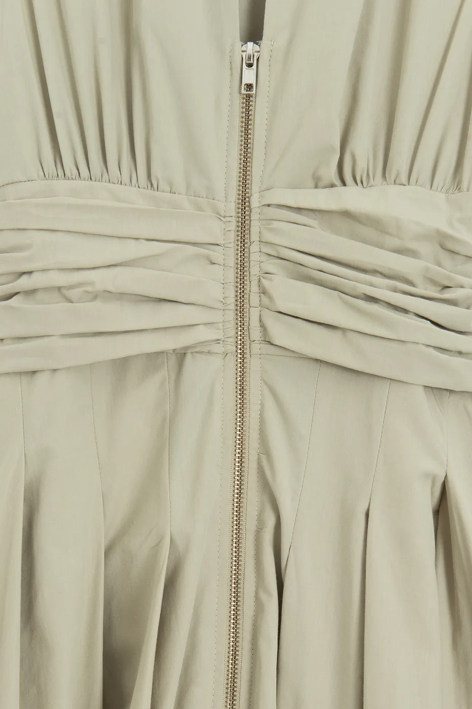 Bayan Yeşil Piliseli Cotton Midi Elbise