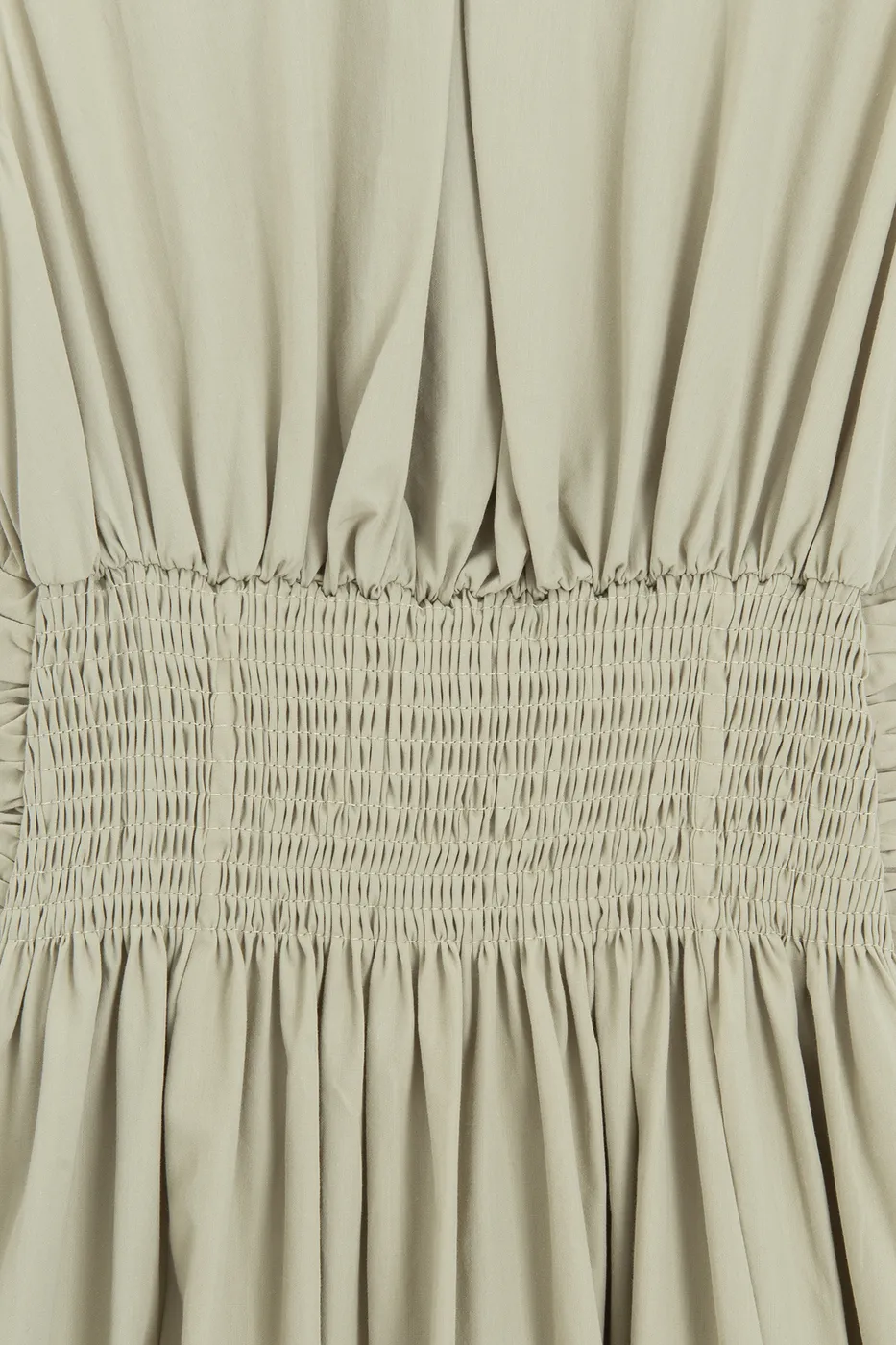 Bayan Yeşil Piliseli Cotton Midi Elbise