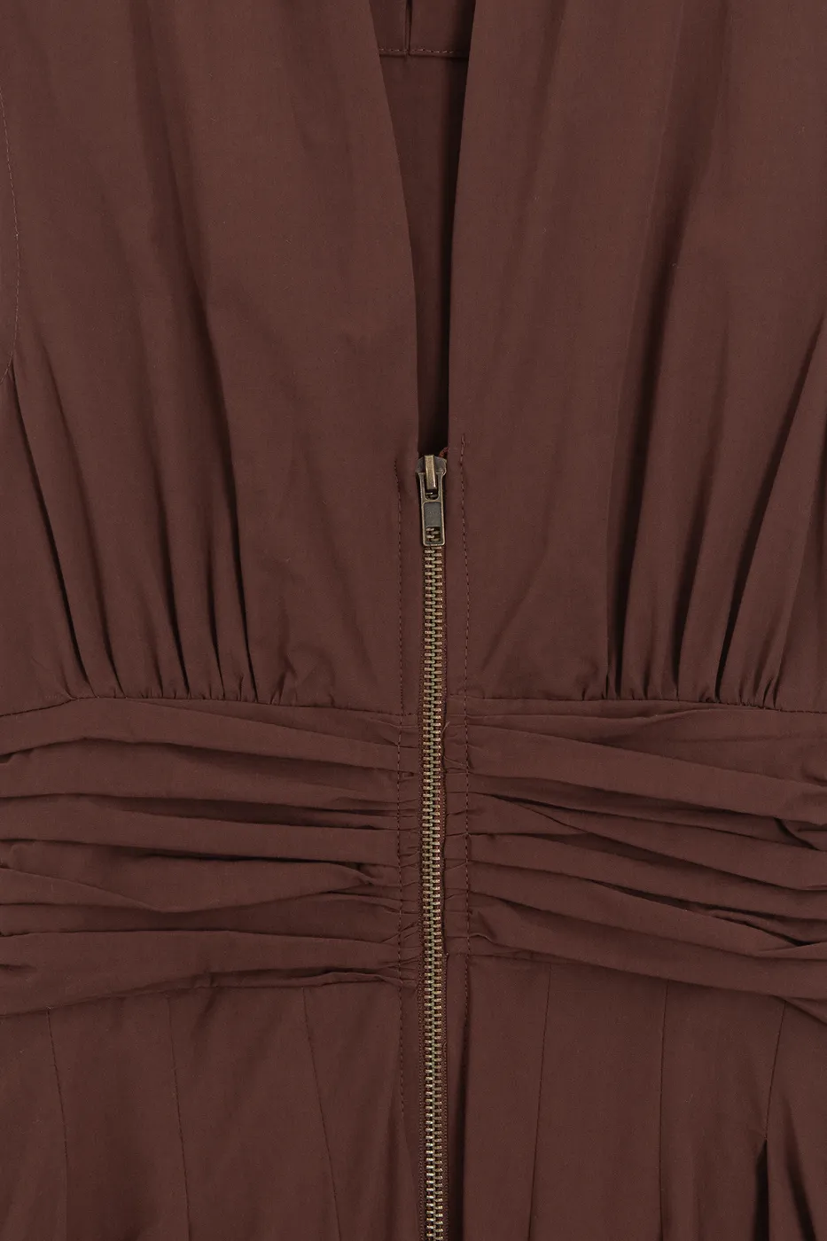Bayan Tarçın Piliseli Cotton Midi Elbise