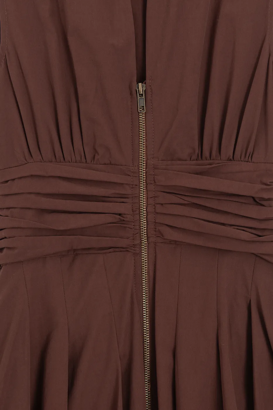 Bayan Tarçın Piliseli Cotton Midi Elbise