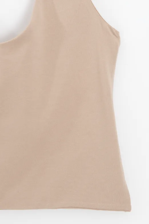 Bayan Bej Boyundan Bağlı Crop Top - BSL