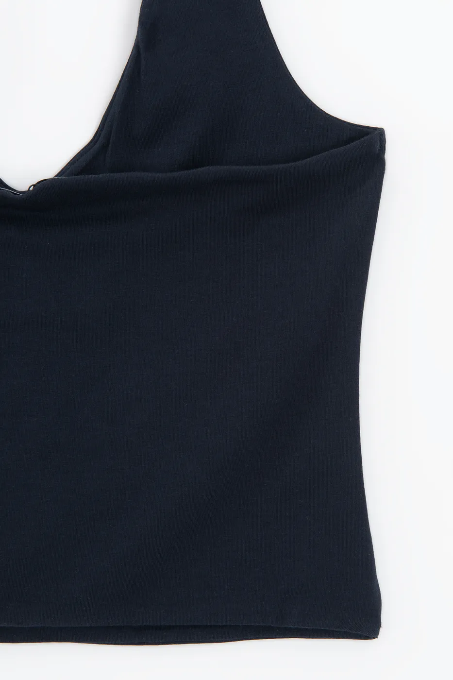 Bayan Lacivert Boyundan Bağlı Crop Top