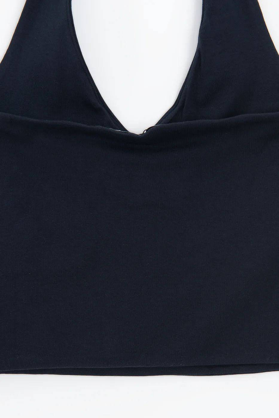 Bayan Lacivert Boyundan Bağlı Crop Top