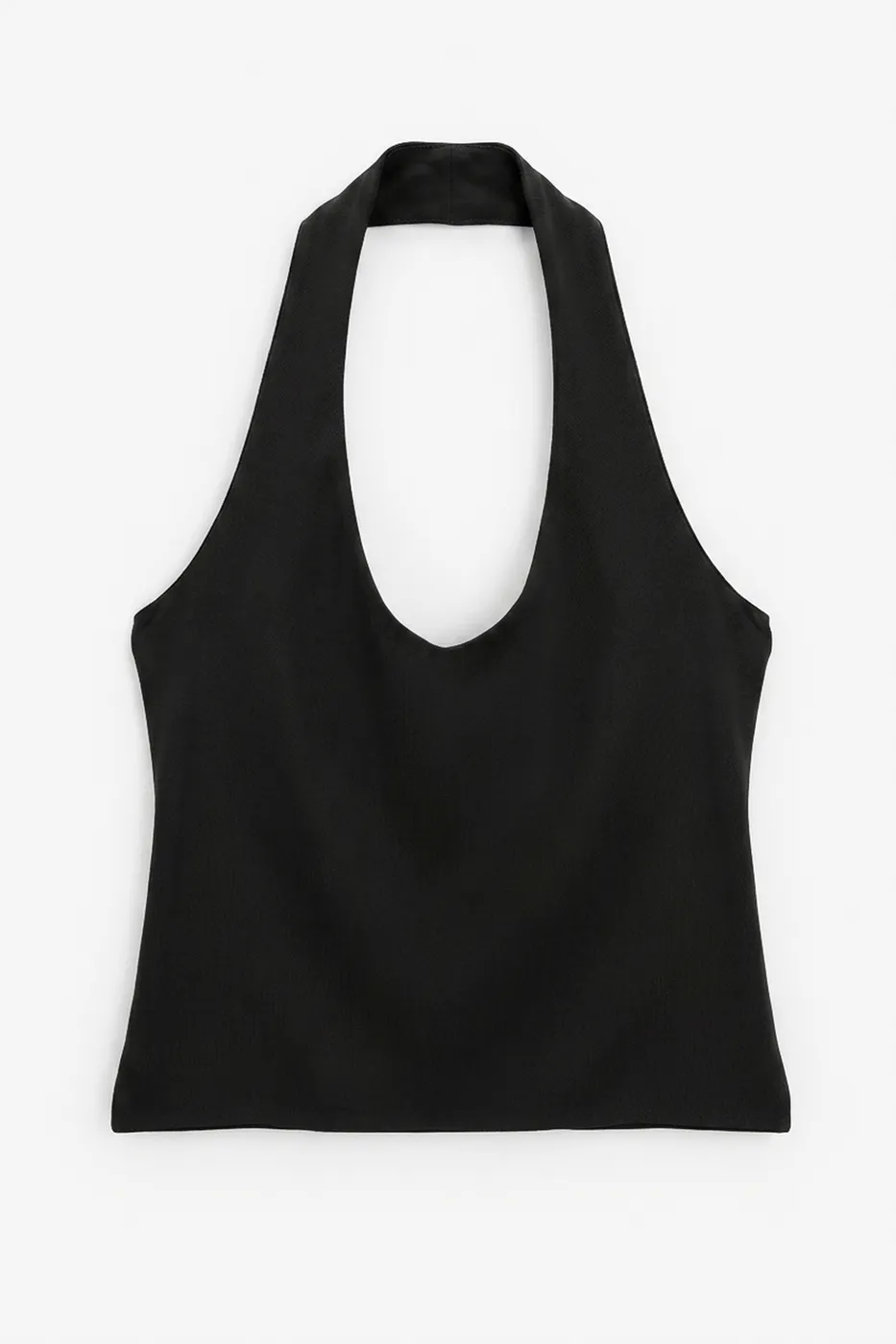 Bayan Siyah Boyundan Bağlı Crop Top